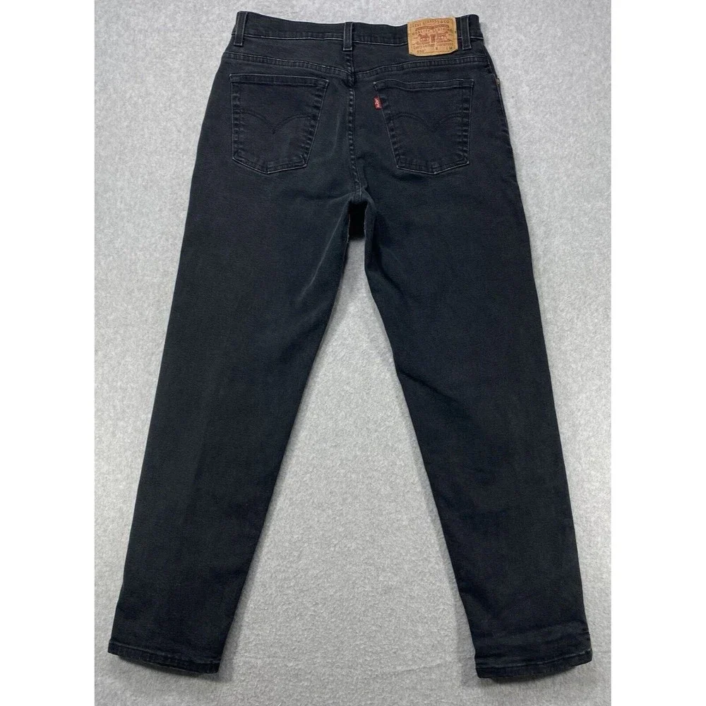 Levi’s 550 Jeans Womens 32x29 Black Relaxed Fit Tapered Denim Faded Distressed‎